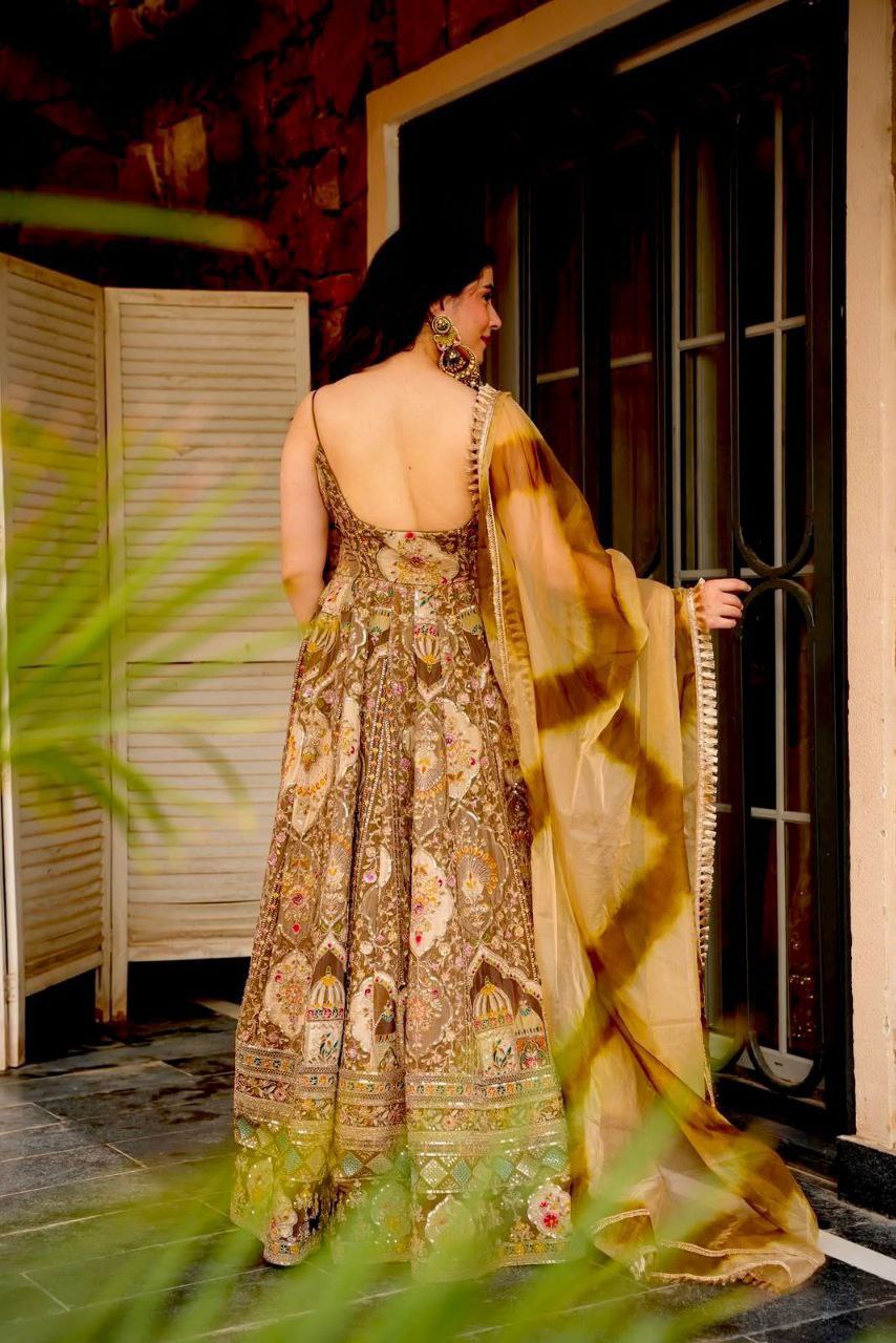 Digital Printed Organza Anarkali Gown with Dupatta – Designer Ethnic Wear