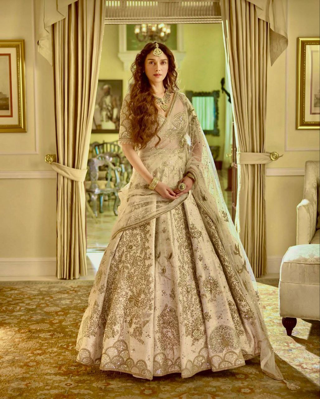 Heavy Slub Silk Lehenga Choli Set – Sequins & Zari Work