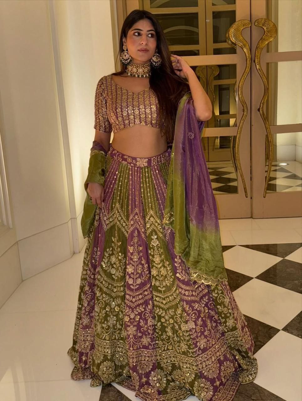 Faux Georgette Lehenga Choli with Dupatta – Thread Sequin Work