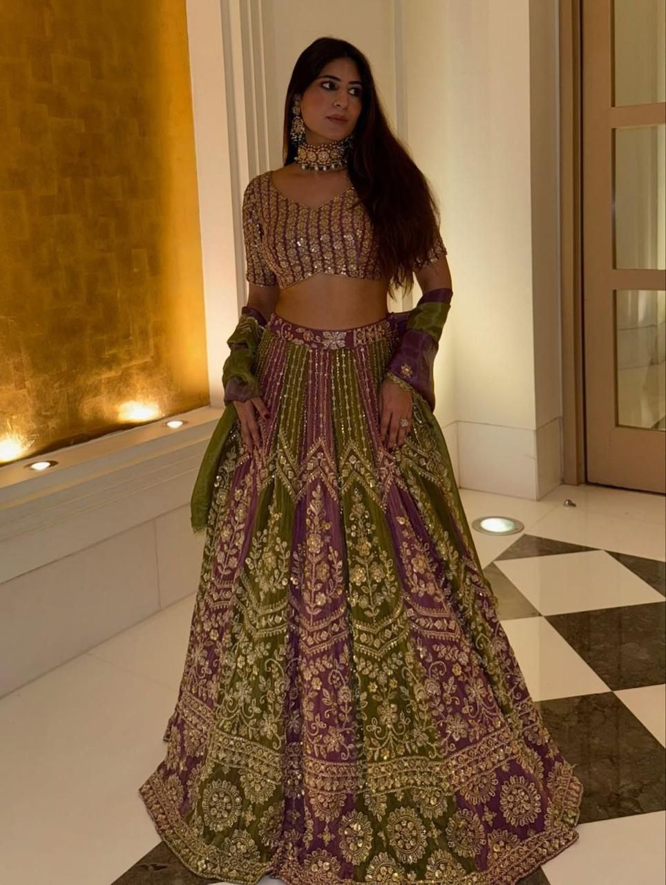 Faux Georgette Lehenga Choli with Dupatta – Thread Sequin Work