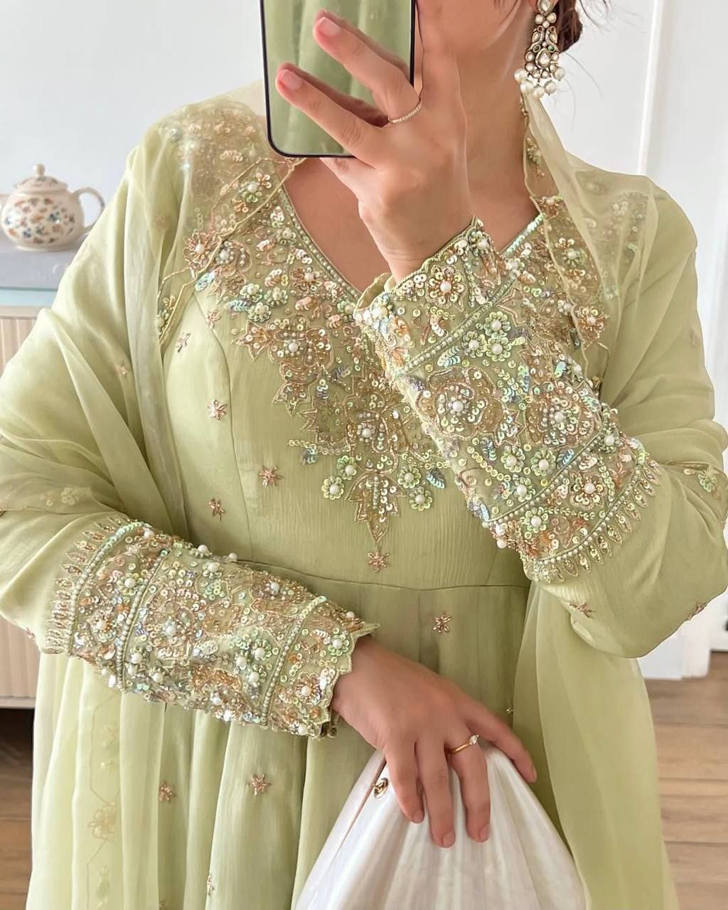 Heavy Embroidery Rembo Sequence Work With Moti Work