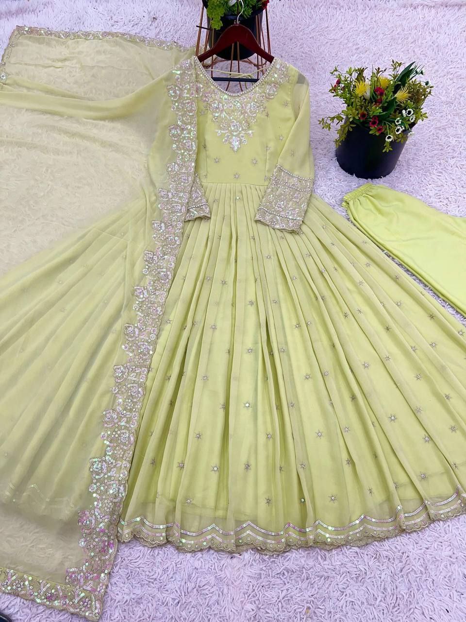 Heavy Embroidery Rembo Sequence Work With Moti Work