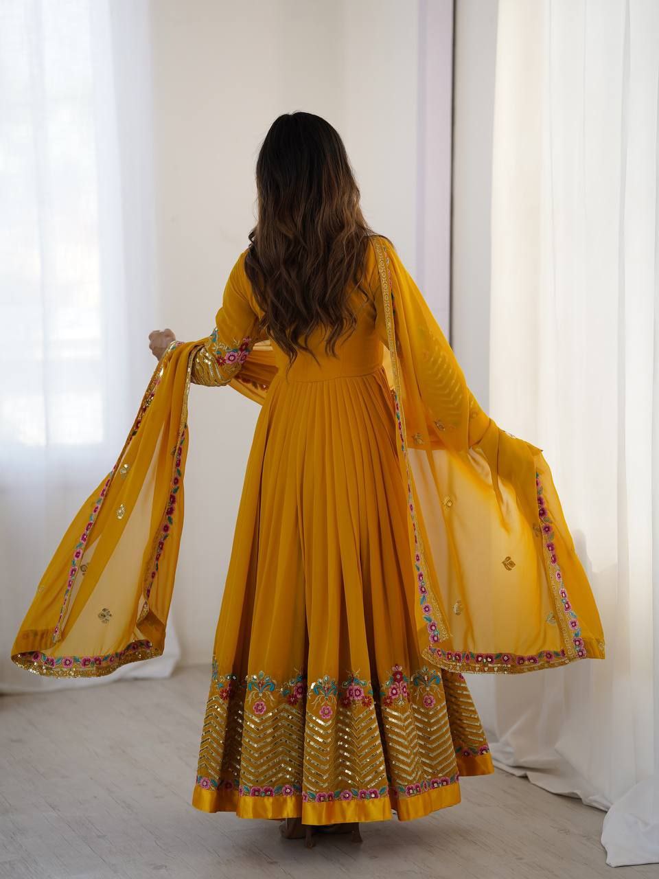 Graceful Georgette Embroidered Suit Set with Dupatta | Heavy 5mm Sequence Work