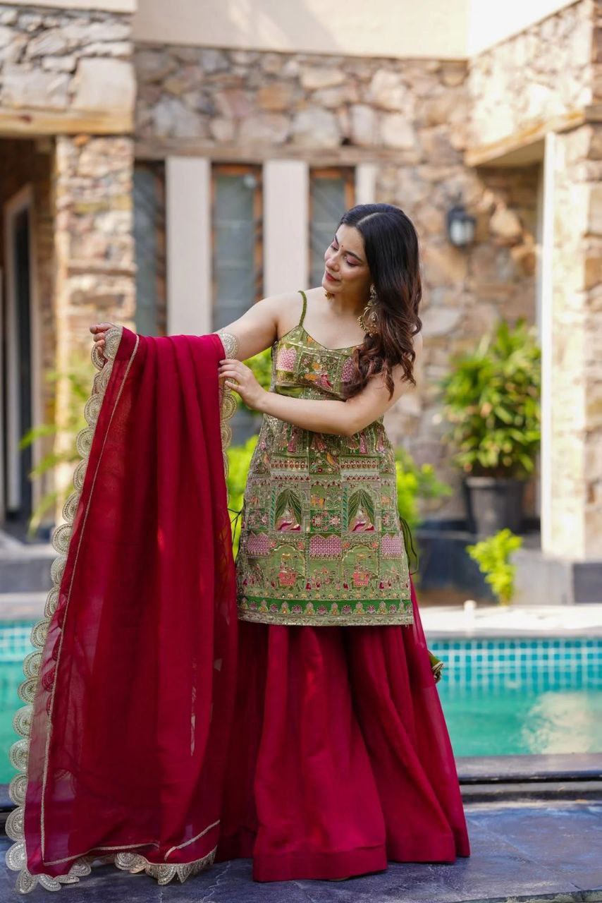 Elegant Jimmy Organza Digital Printed Suit Set with Fancy Dupatta