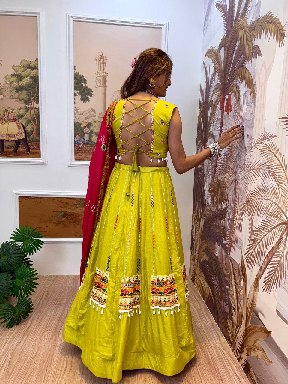 Pure Rayon Lehenga Set with Full Heavy Embroidery & Dupatta