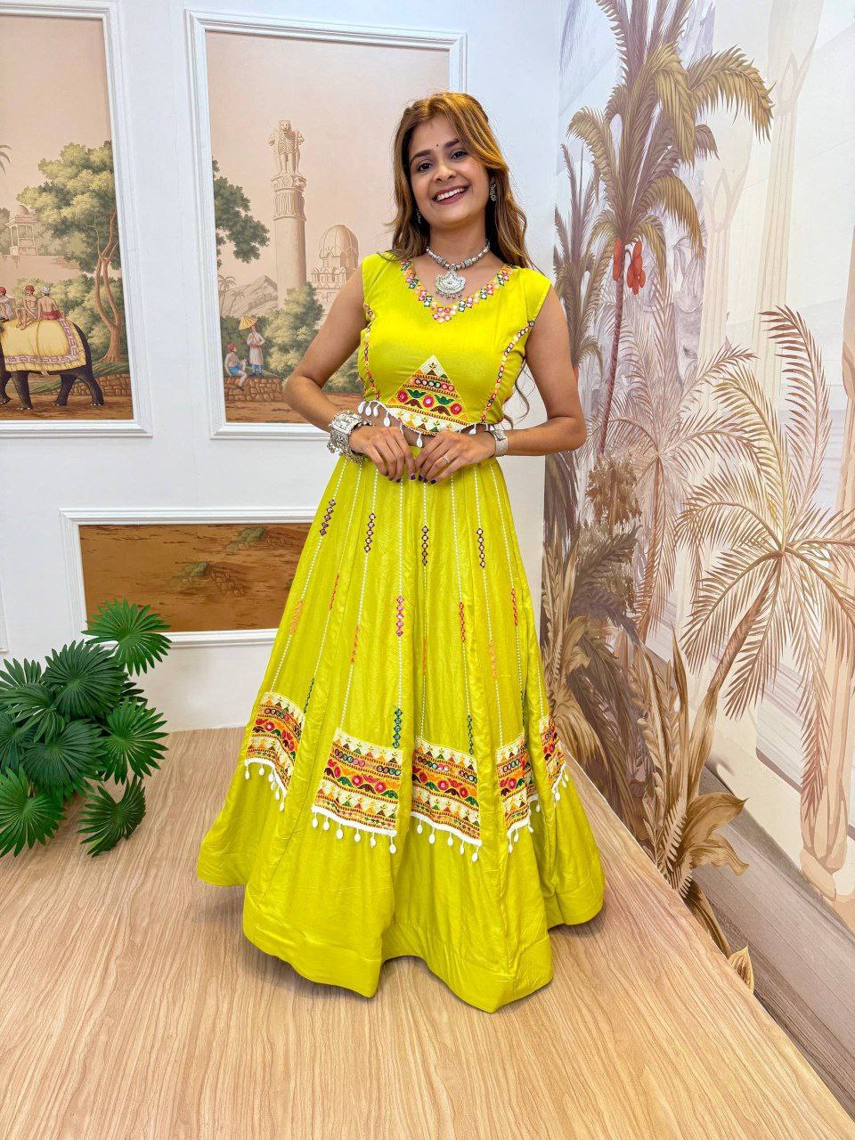 Pure Rayon Lehenga Set with Full Heavy Embroidery & Dupatta