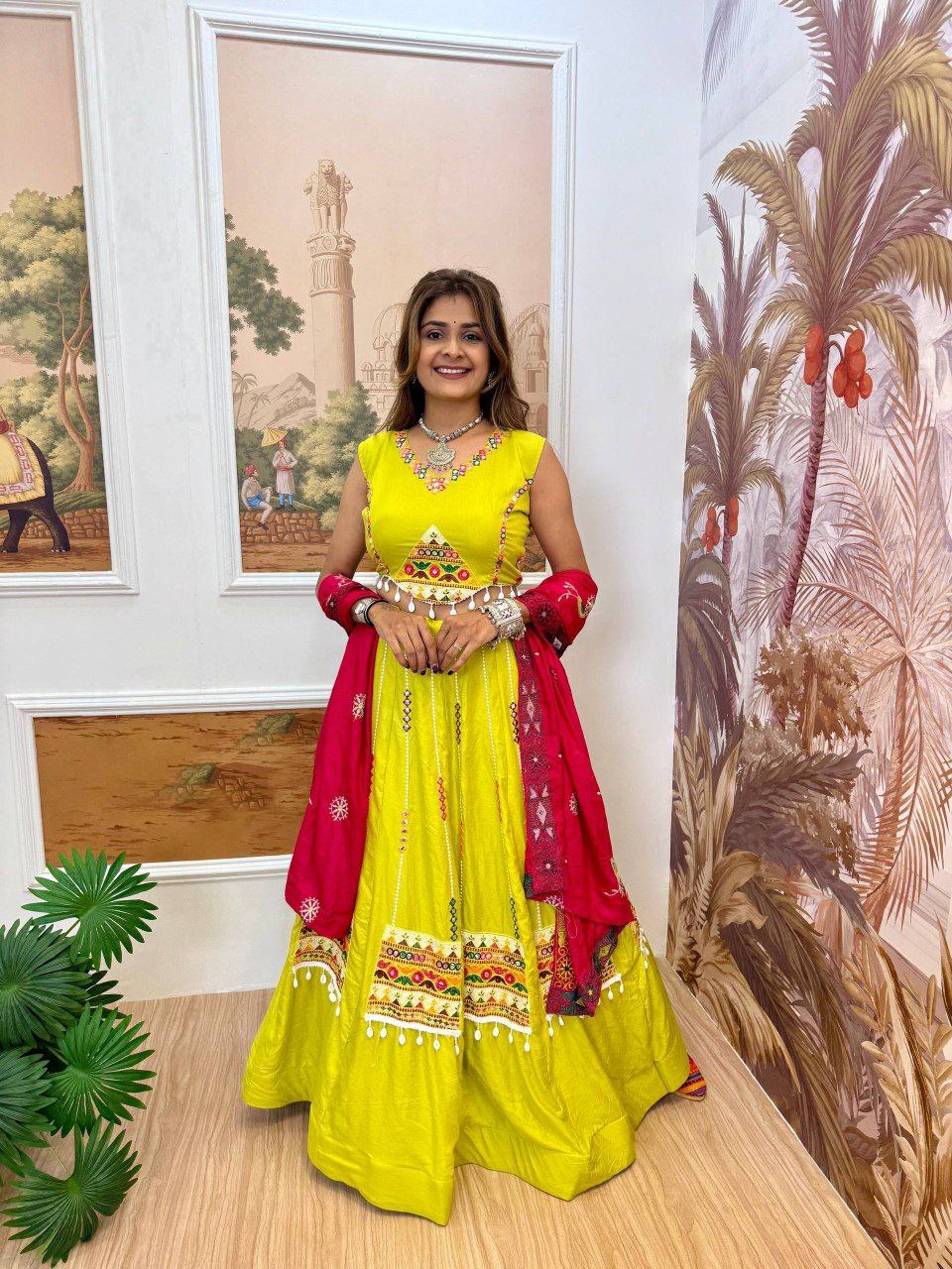 Pure Rayon Lehenga Set with Full Heavy Embroidery & Dupatta