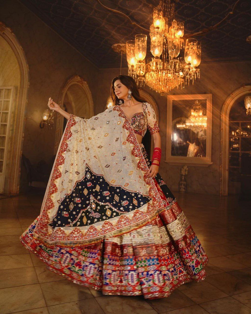 Premium Heavy Reyon Cotton Stitched Lehenga with Fancy Digital Print & Dupatta
