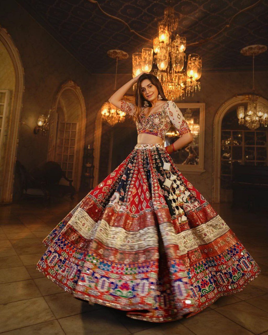 Premium Heavy Reyon Cotton Stitched Lehenga with Fancy Digital Print & Dupatta