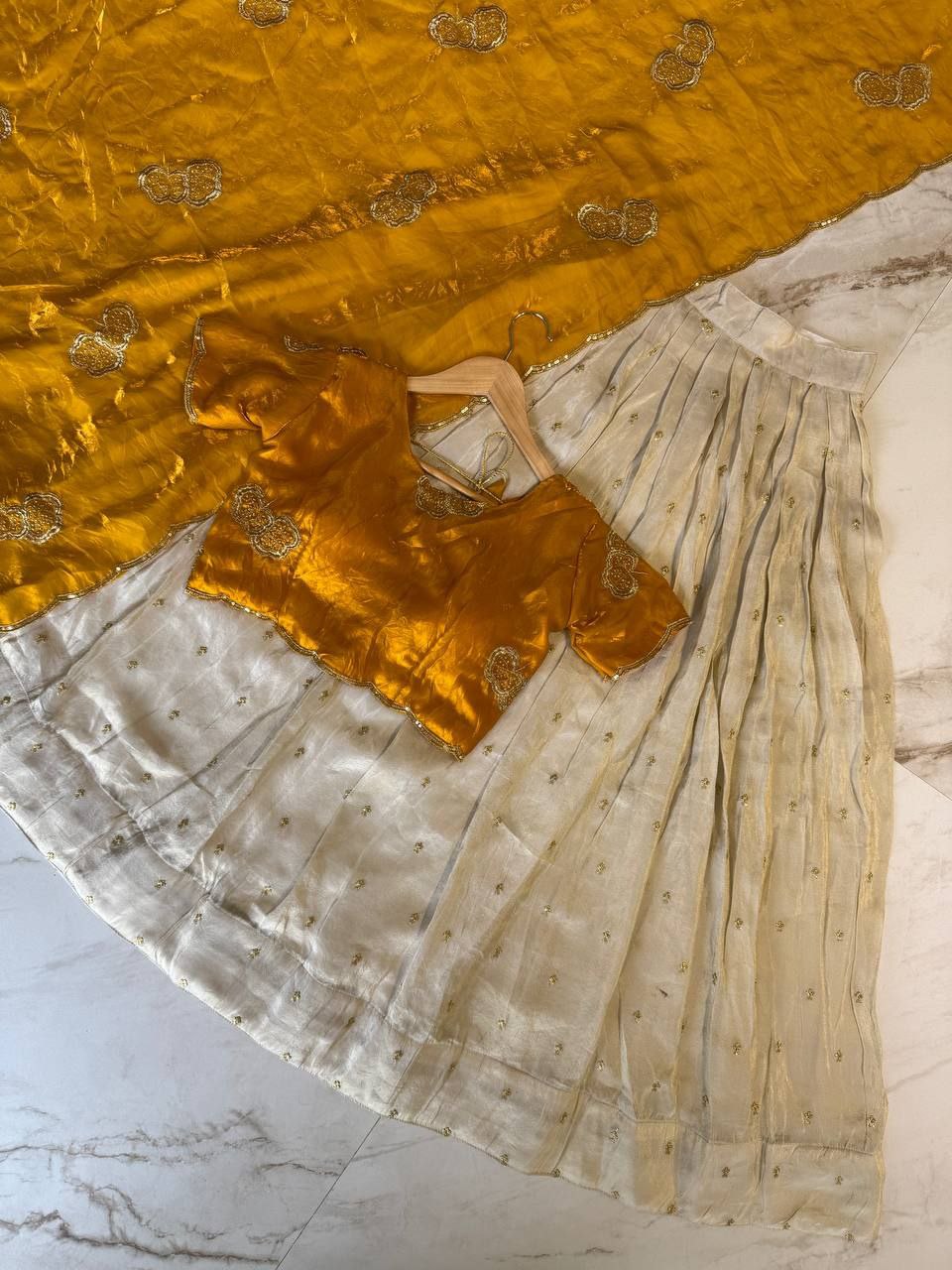 Premium Viscose Silk Lehenga Choli with Embroidered Butterfly Work