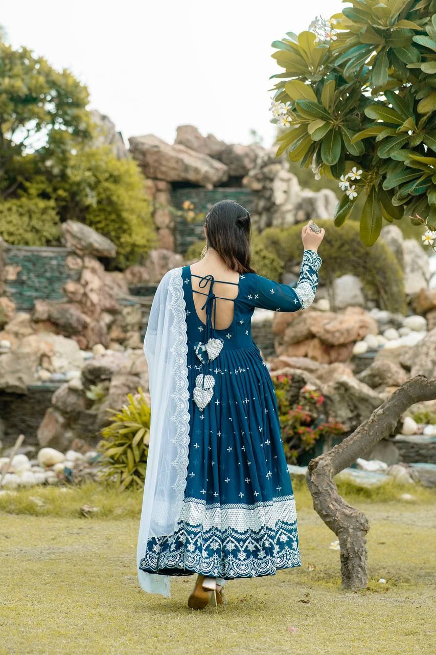 Premium Designer Anarkali Suit Set with Heavy Sequins & Embroidered Dupatta