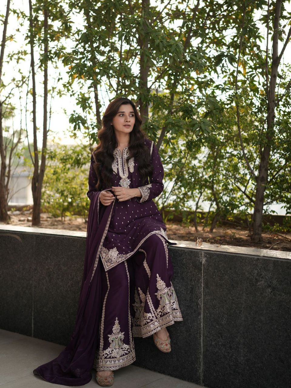Elegant Party Wear Georgette Plazo Set with Dupatta – M to XXL