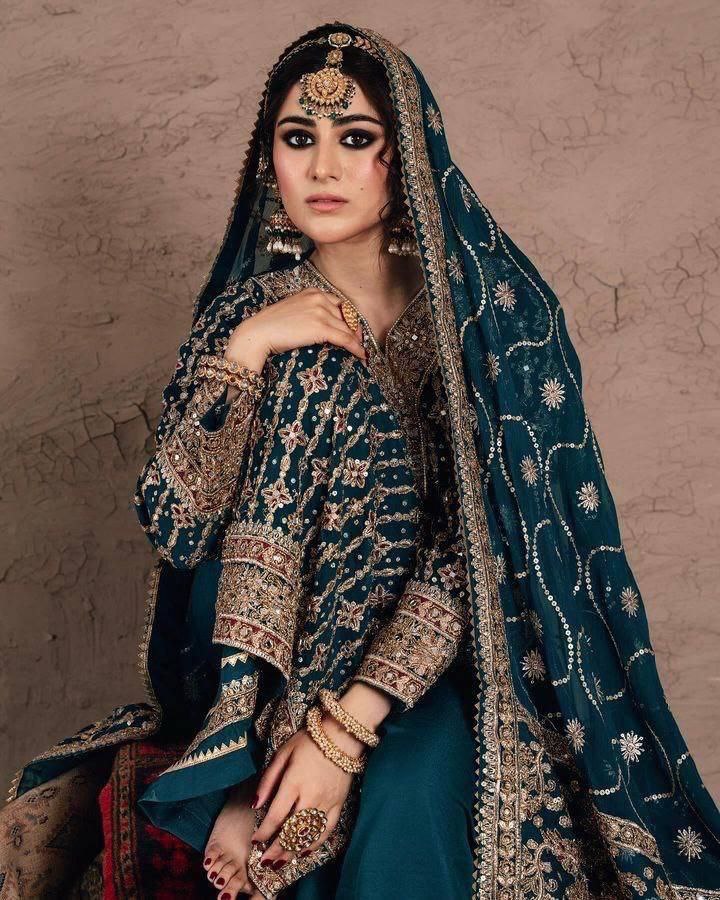 Embroidered Georgette Kurta Set with Sequins & Diamond Work
