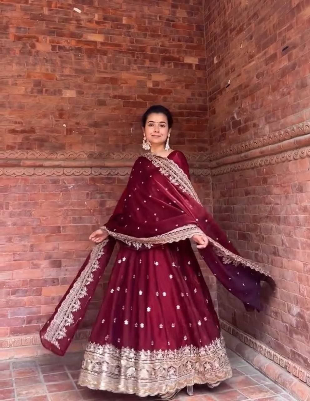 Heavy Fendy Silk Anarkali Set with Embroidery & Sequins | Ready to Wear